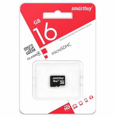 Карта памяти MicroSDHC 16Gb SmartBuy class 10