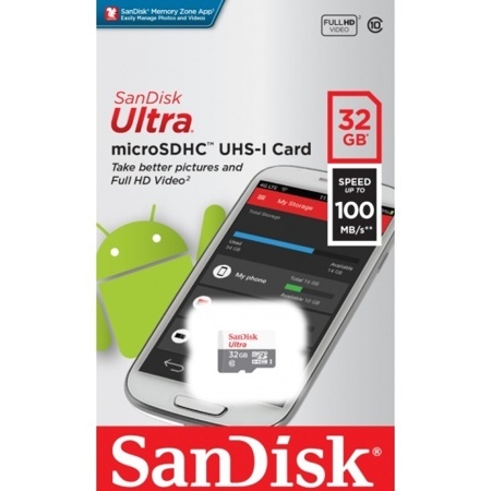Карта памяти MicroSDHC 32Gb SanDisk Ultra100Mb/s